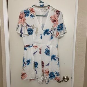 White floral romper